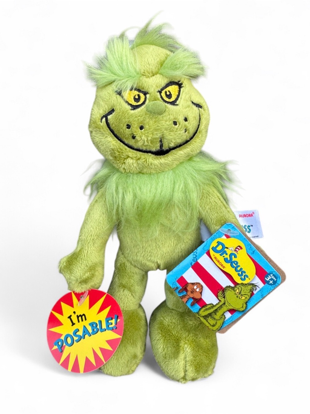 Dr. Seuss Grinch "I'm POSABLE!" Plush Stuffed Animal Toy 7” NWT!